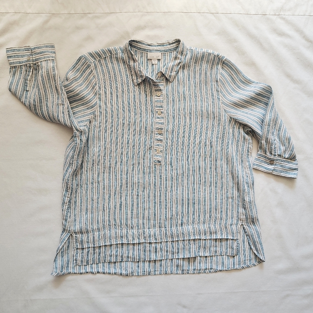 J Jill Love Linen Top 3/4 Sleeves